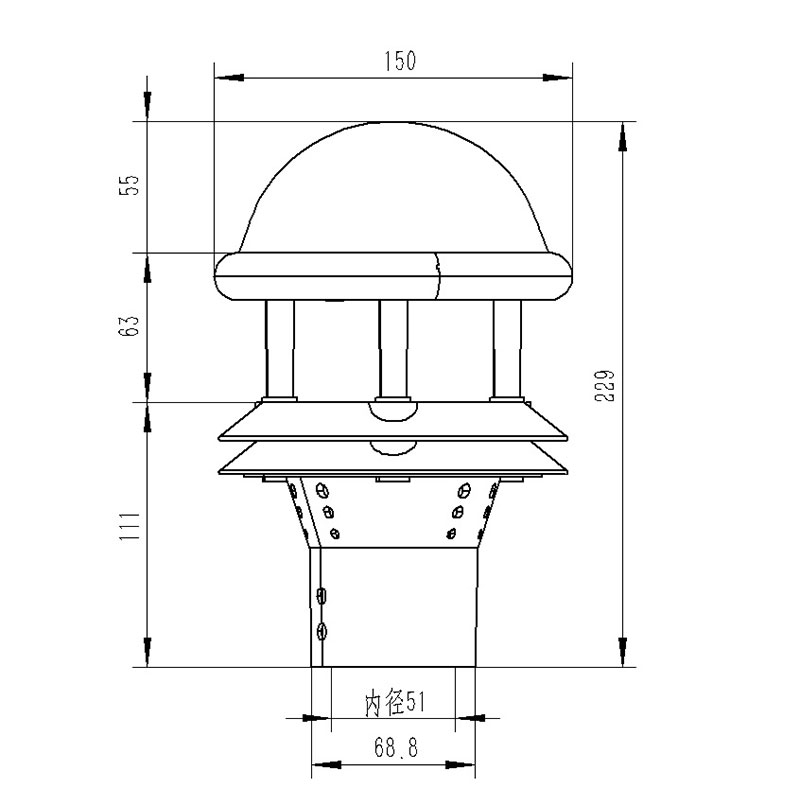 雨量傳感器校準(zhǔn)證書產(chǎn)品尺寸圖